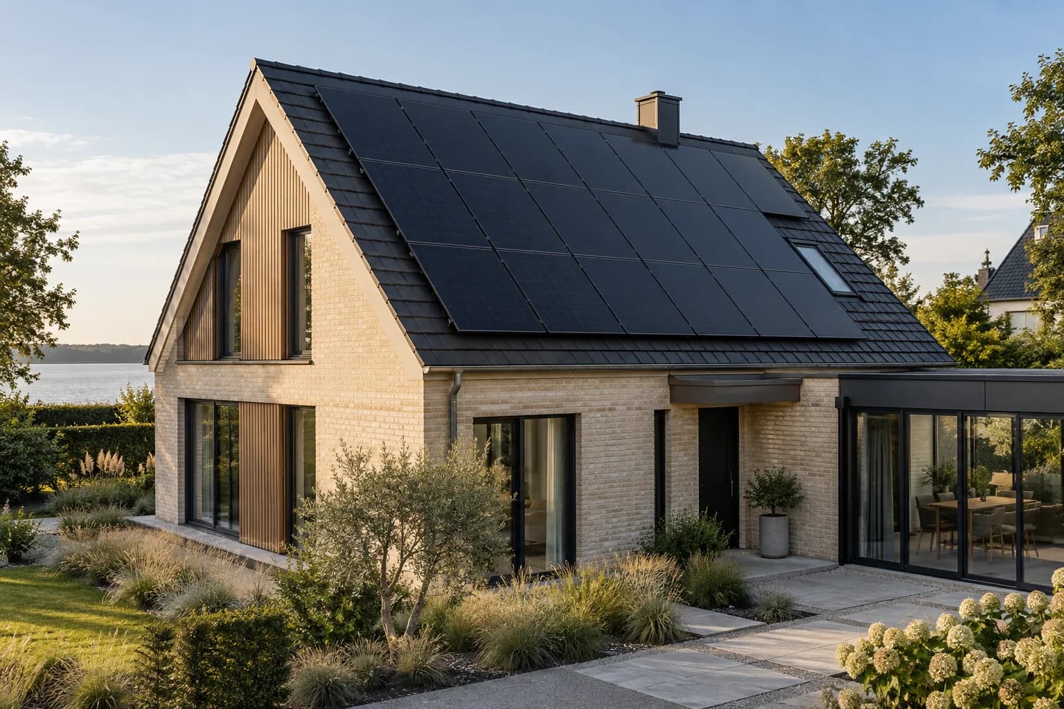 Wohnhaus mit Solarmodulen