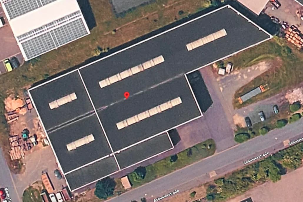 Satellitenansicht der Projektfläche an der Schusterstraße in Breidenbach