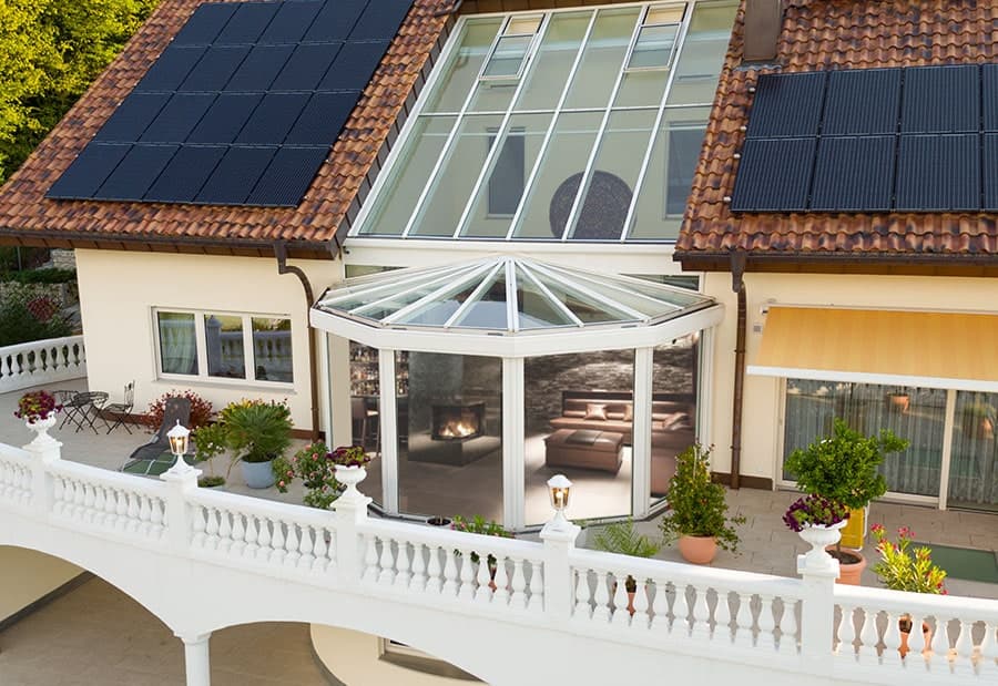 Glasanbau am Wohnhaus aus dem TOPSUN-Wintergartenangebot